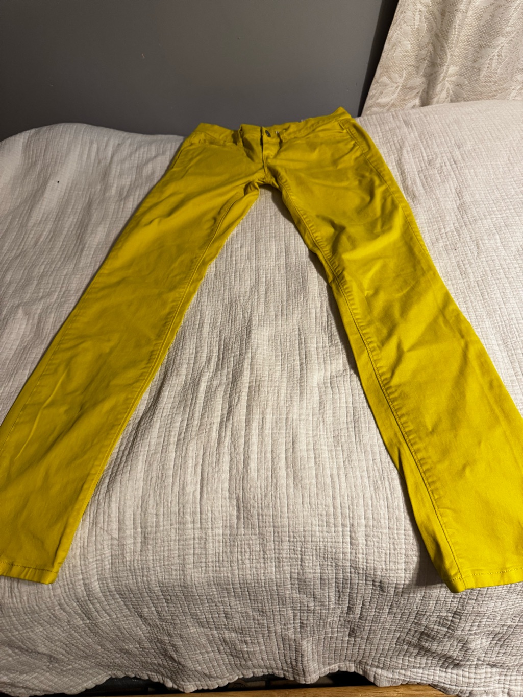 Loft Womens Size 00/24 Lemon Yellow Modern Skinny Crop Jeans Summer Classic
